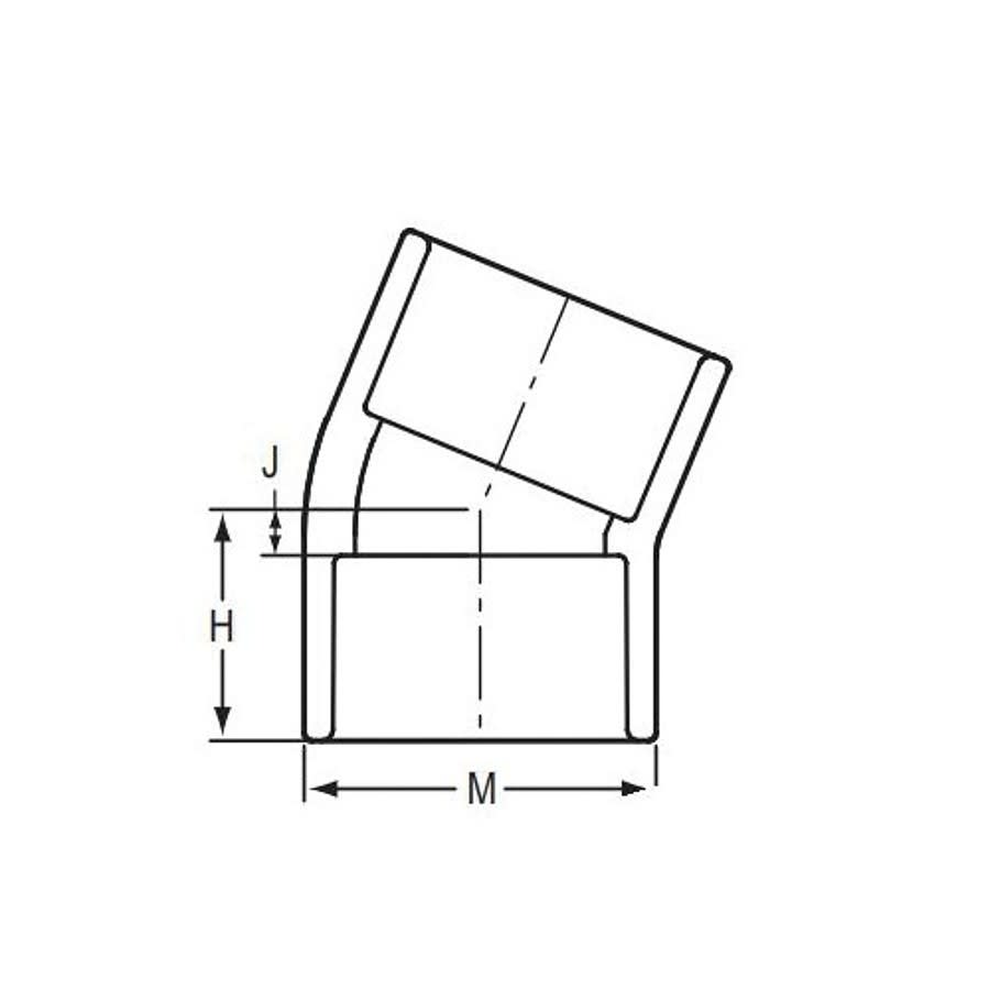 22.5 deg Elbow, 4 in, Socket, SCH 40/STD, PVC