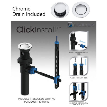 Dunston 4 in. Centerset Double Handle High-Arc Bathroom Faucet in Chrome