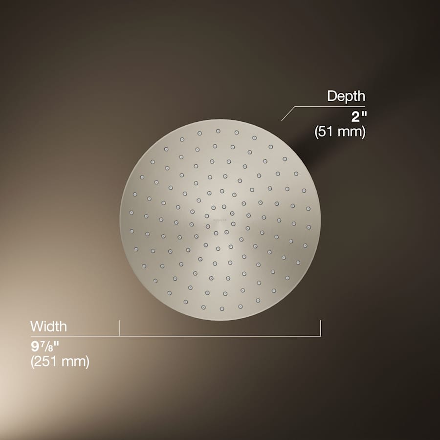 Awaken Round 10" Single Function 1.75 GPM Rainhead with MasterClean Sprayface