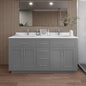 Beckett Double Bathroom Vanity with Toe Kick - 66W x 35H x 22D