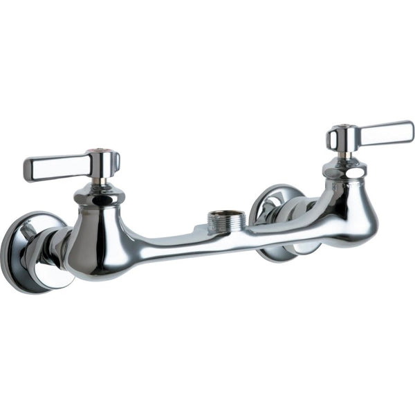 Kitchen Faucet, Wall Mount, ADA, 2 Lever Handle, 2-Hole, Polished Chrome