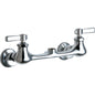 Kitchen Faucet, Wall Mount, ADA, 2 Lever Handle, 2-Hole, Polished Chrome