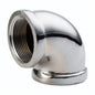 90 deg Elbow, 1/2 in, FNPT, Brass, Polished Chrome