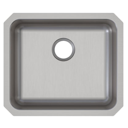Lustertone™ Classic Single Bowl Kitchen Sink, Under Mount, ADA, 21-1/2 x 18-1/2 in, 5-3/8 in Bowl Depth, 18 ga Lustrous Satin Steel, Stainless
