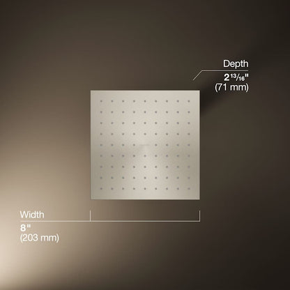 Contemporary Square 8" Single Function 2.5 GPM Rainhead with MasterClean Sprayface and Katalyst Air-Induction Technology