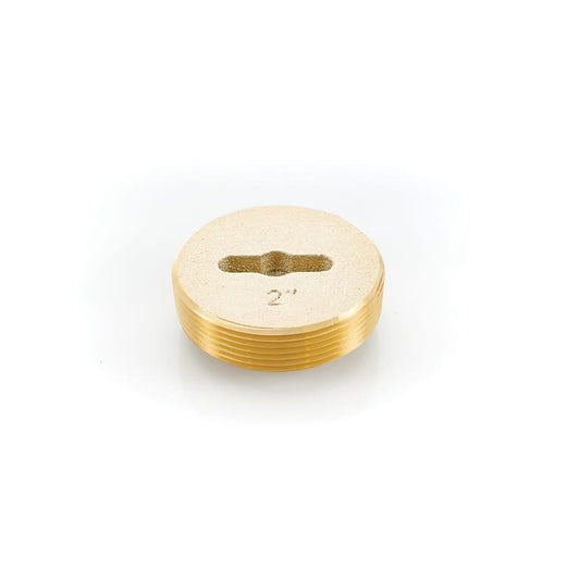 Countersunk Slot Cleanout Plug, 2 in, Brass