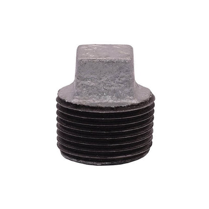 Square Head Plug, 1/2 in, MNPT, 150 lb, Malleable Iron, Galvanized