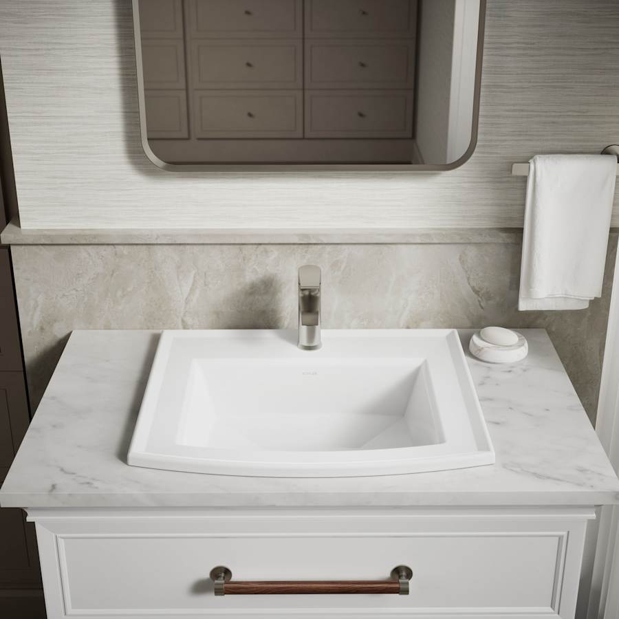 Archer 22-5/8" Drop In Bathroom Sink with 1 Hole Drilled and Overflow