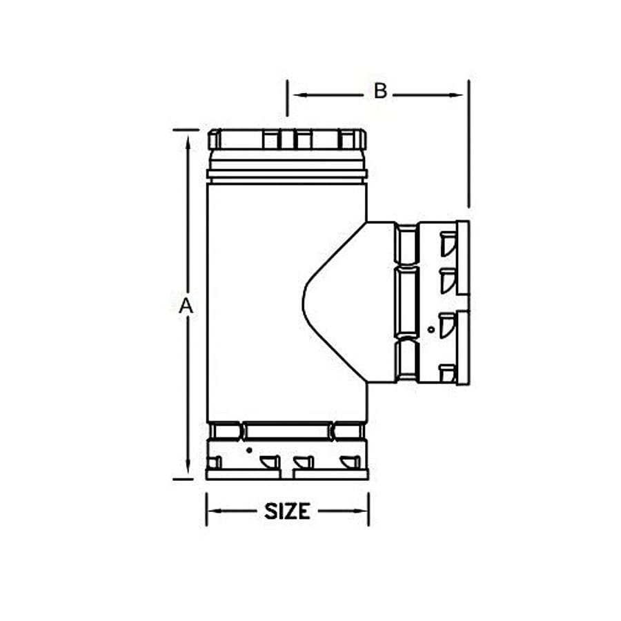 Round Vent Tee, 3 in Dia