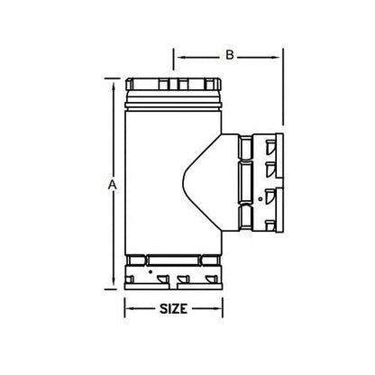 Round Vent Tee, 3 in Dia