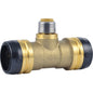 Tee, 1-1/4 x 1-1/4 x 1/2 in, Push, Brass