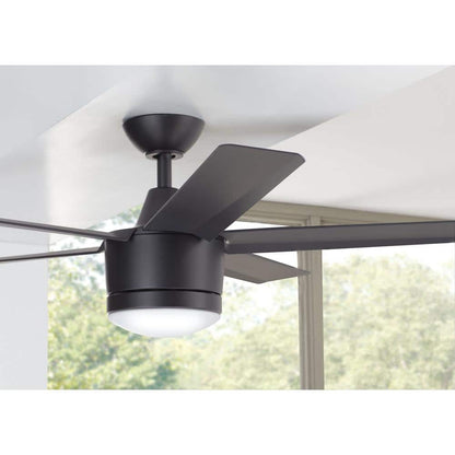 Merwry 52 in. Integrated LED Indoor Matte Black Ceiling Fan with Light Kit and Remote Control