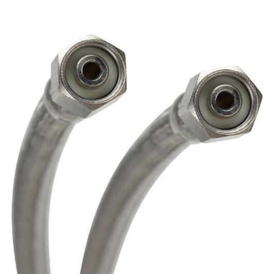 Flexible Water Supply, 1/4 in, Comp, 120 in L, Stainless Steel