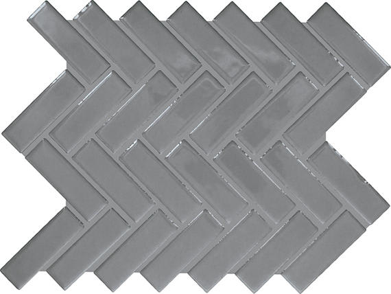 Color Wheel Mosaic Suede Gray Hexagon 1.5X1.5 Glossy