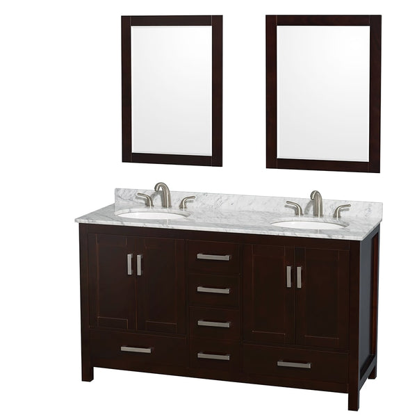 Sheffield Double Bathroom Vanity - 60W x 35H x 22D