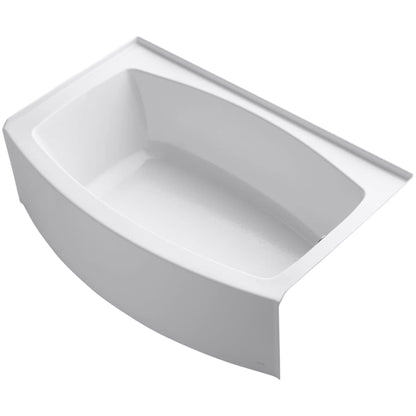 Expanse Collection 60" Three Wall Alcove Curved Integral Apron Bath Tub with Right Hand Drain