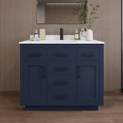 Beckett Single Bathroom Vanity with Toe Kick - 42W x 35H x 22D