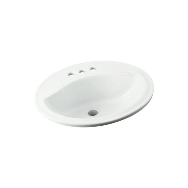 Sanibel™ Top Mount Lavatory Sink, ADA, 20-1/4 x 17-1/4 x 8 in, Vitreous China, White