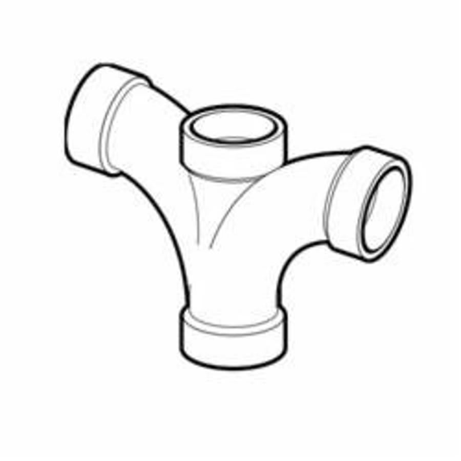 Double Fixture Tee, 3 x 2 x 3 x 3 in, Hub, DWV, PVC