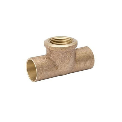 Tee, 3/4 in, C x C x FNPT, Copper