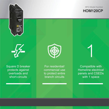 Homeline 20 Amp Single-Pole Circuit Breaker(HOM120CP)