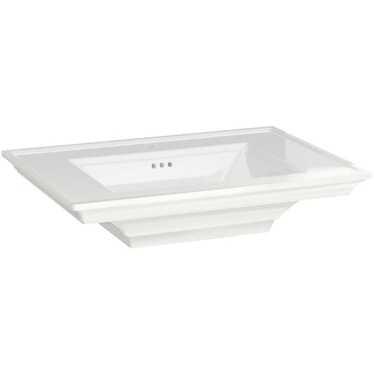 Town Square S 30" Rectangular Fireclay Pedestal Bathroom Sink with Overflow and Single Faucet Hole - Sink Only