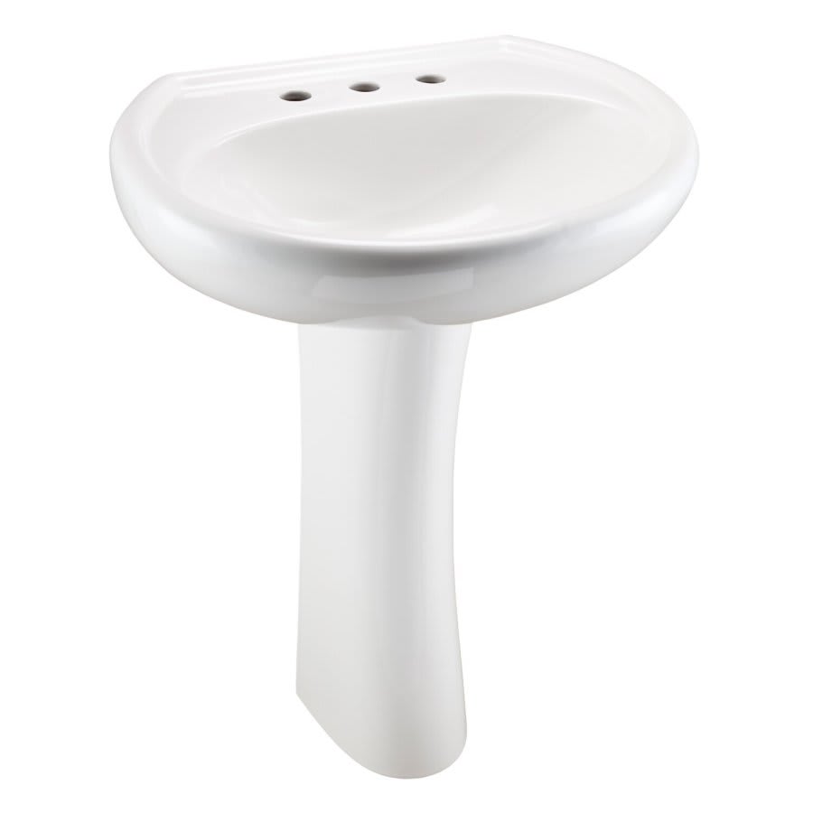 Maxwell® Top/Pedestal Mount Lavatory Sink, ADA, 25-1/4 x 20-1/2 x 8-3/4 in, Vitreous China, White