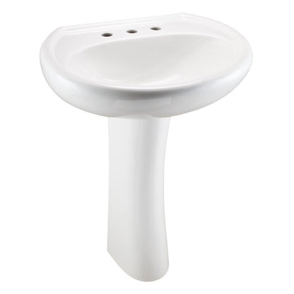 Maxwell® Top/Pedestal Mount Lavatory Sink, ADA, 25-1/4 x 20-1/2 x 8-3/4 in, Vitreous China, White