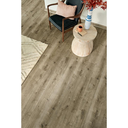 Defense+ Smoky Eiffel Oak 14 mm T x 7.4 in. W Waterproof Laminate Wood Flooring (17.2 sqft/case)