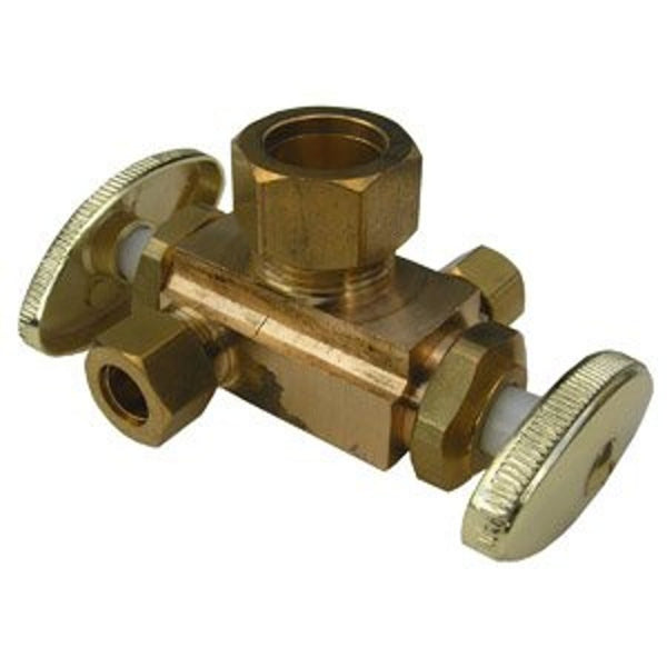 Multi Turn Dual Stop, 5/8 x 3/8 x 1/4 in, Comp, Chrome