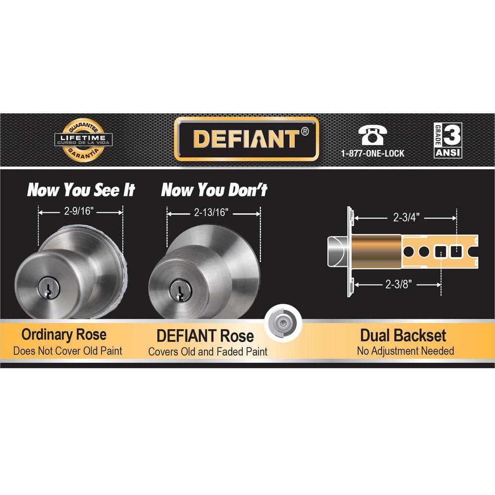 Defiant Hartford Satin Nickel Hall/ Closet Door Knob Contractor Pack (6-Piece)