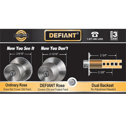 Defiant Hartford Satin Nickel Hall/ Closet Door Knob Contractor Pack (6-Piece)