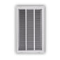 Stamped Fixed Hinge Face Return Filter Grille, 14 x 25 in, 1/2 in Spacing, 1 in Filter, Steel, White