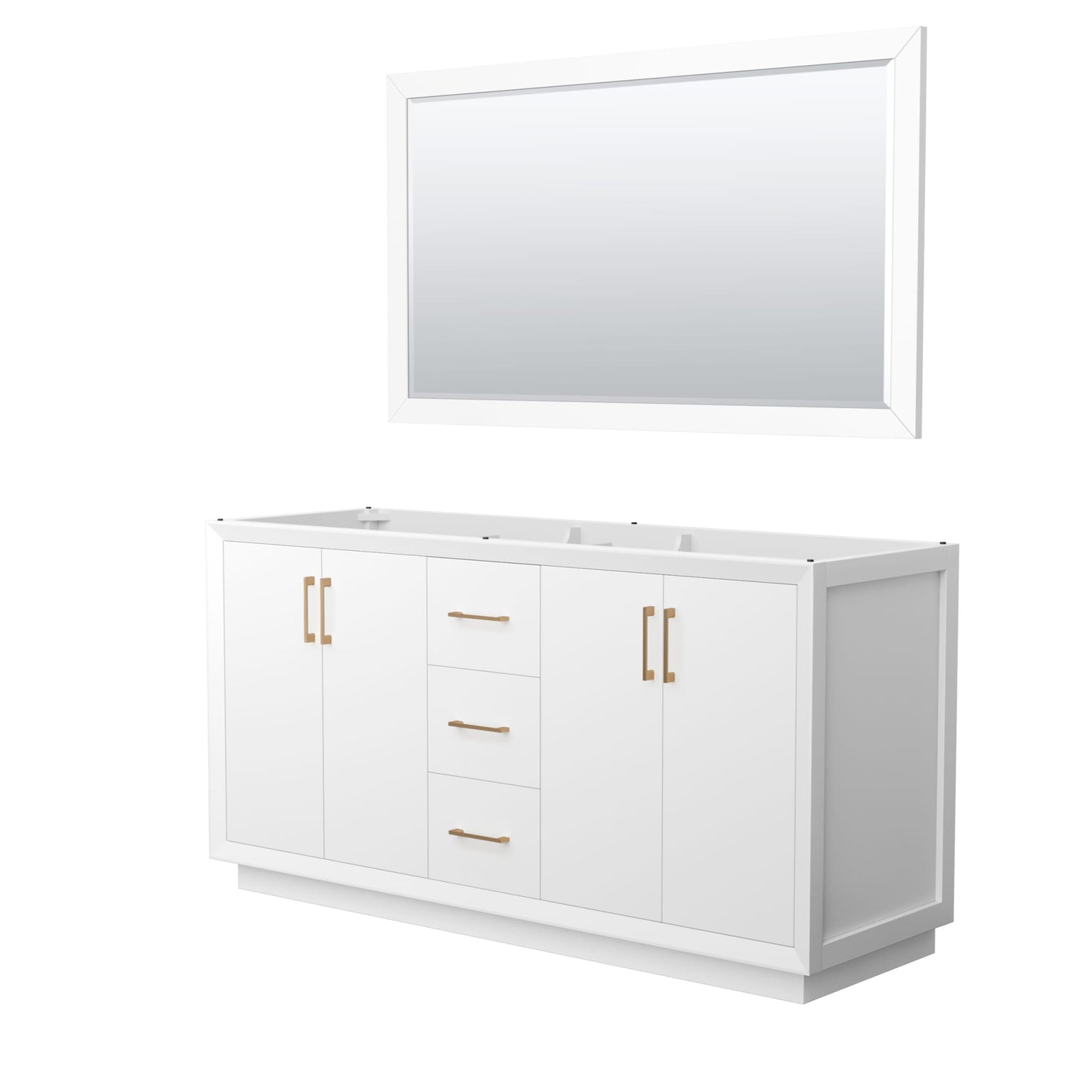 Strada Double Bathroom Vanity - 65.25W x 34.25H x 21.75D