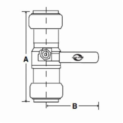 1-Piece Ball Valve, 3/4 in, Push, Full Port, Plated Brass Ball, Brass