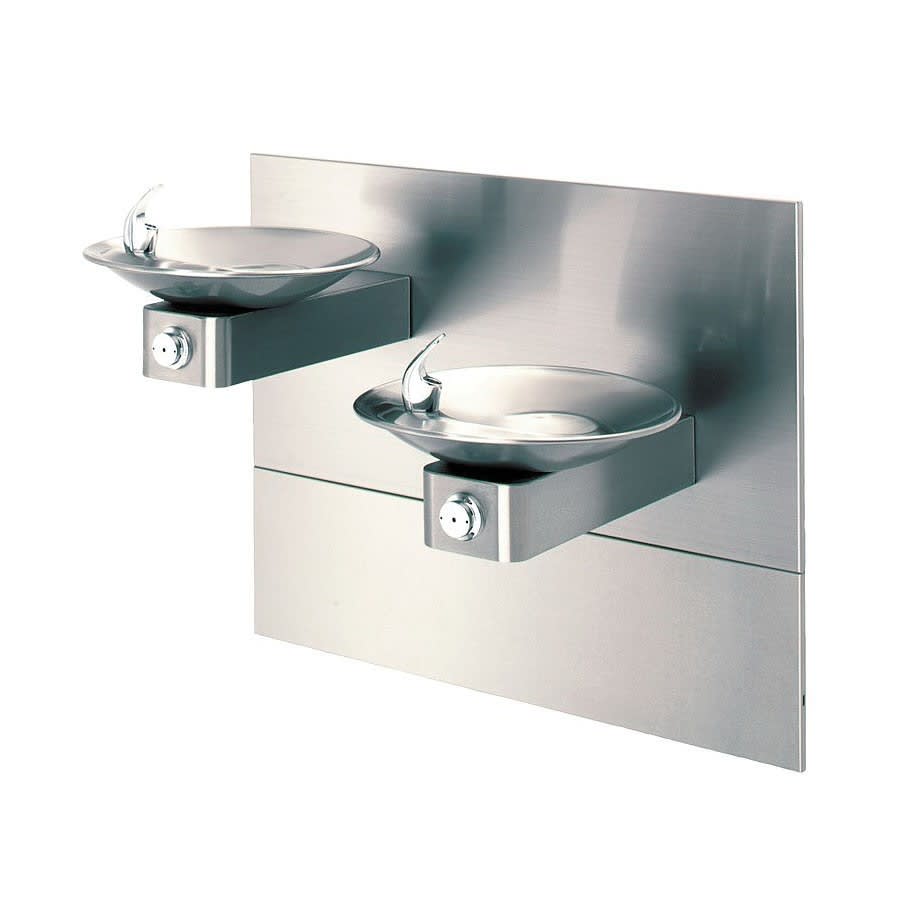 Dual Wall Barrier Free Drinking Fountain, 0.45 gpm, Pushbutton Operation