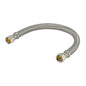Flexible Water Supply, 3/8 in, Comp, 24 in L, Stainless Steel