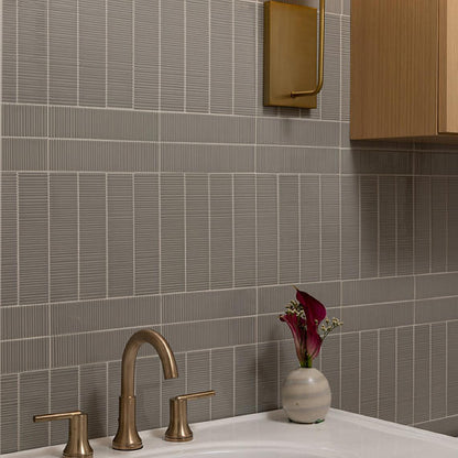 Revalia Remix Ripple Gray Rectangle, Ripple 2X8 Glossy
