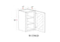 Wall Cabinet - 15"W x 30"H x 12"D Glass Door Only