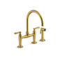 Edalyn™ by Studio McGee Kitchen Faucet, Deck Mount, ADA, 2 Lever Handle, 2-Hole, Vibrant Brushed Moderne Brass