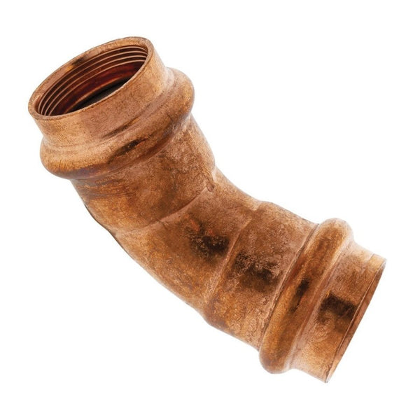 45 deg Elbow, 1/4 in, Press, Copper