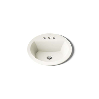 Bryant 18-7/8" Circular Vitreous China Drop In Bathroom Sink with Overflow and 3 Faucet Holes at 4" Centers
