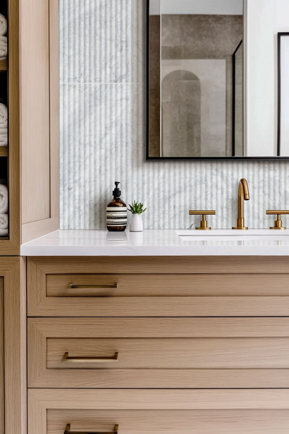 Carrara White Milano Ribbo Honed