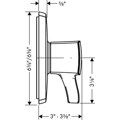 Ecostat Classic Pressure Balanced Valve Trim Only with Single Lever Handle - Less Rough In