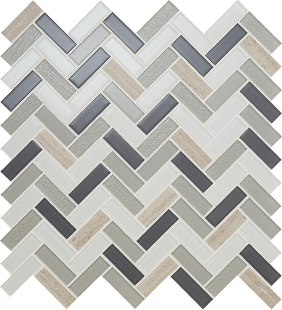Serentina Tranquility Herringbone 5/8X2 Glossy