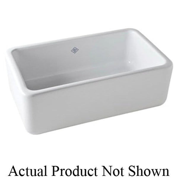 Single Bowl Kitchen Sink, Top Mount, 36 x 36 in, 8-1/2 in Bowl Depth, Fireclay, White