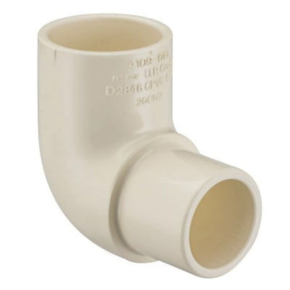 Street 90 deg Elbow, 1/2 in, Spigot x Socket, SCH 40/STD, CPVC