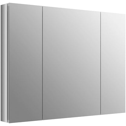 40" x 30" Triple Door Reversible Hinge Frameless Mirrored Medicine Cabinet from the Verdera Collection