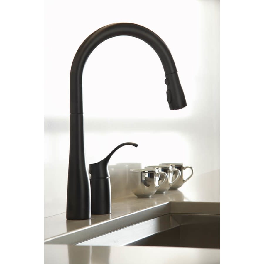 Simplice Two-Hole Kitchen Sink Faucet with 16-1/8" Pull-Down Swing Spout, DockNetik Secure Docking System, and a 3-Function Sprayhead Featuring Sweep Spray