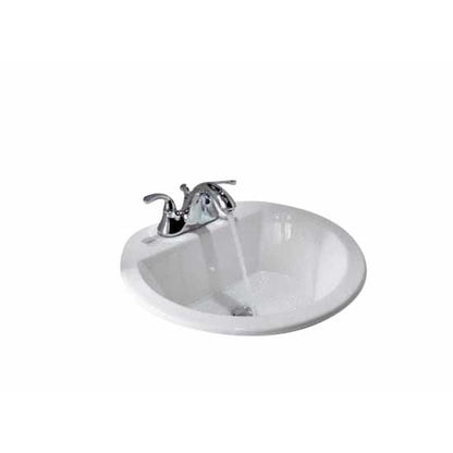 Bryant 18-7/8" Circular Vitreous China Drop In Bathroom Sink with Overflow and Single Faucet Hole